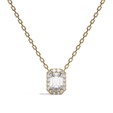 Collier Diamant Taille Emeraude - Simple Entourage -L'Extravertie