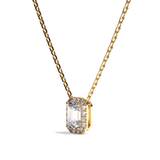 Collier Diamant Taille Emeraude - Simple Entourage -L'Extravertie