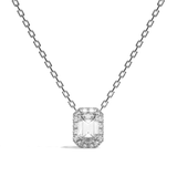 Collier Diamant Taille Emeraude - Simple Entourage -L'Extravertie