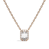 Collier Diamant Taille Emeraude - Simple Entourage -L'Extravertie