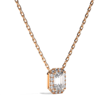 Collier Diamant Taille Emeraude - Simple Entourage -L'Extravertie