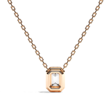 Collier Diamant Taille Emeraude - Simple Entourage -L'Extravertie