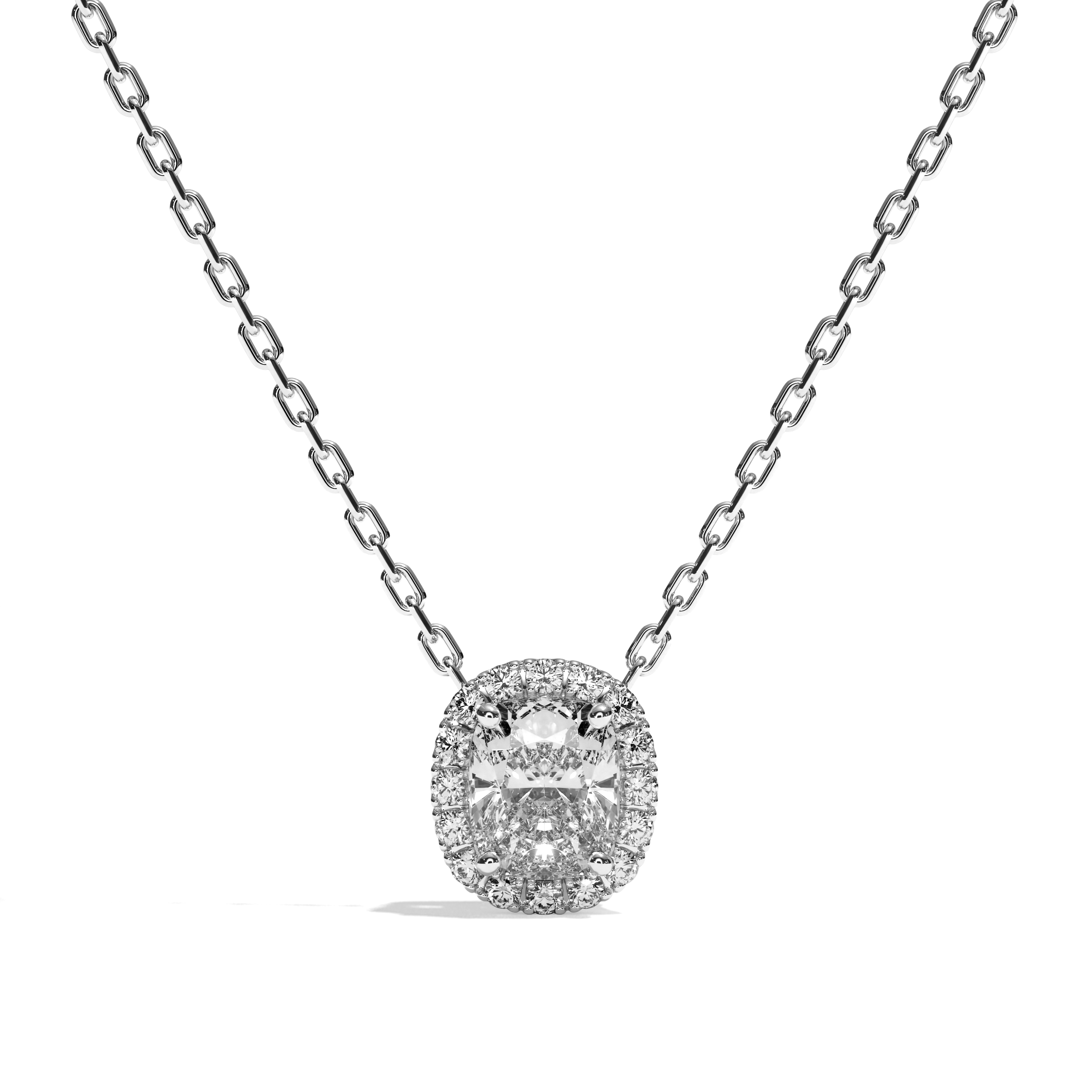 Collier Diamant Coussin - Simple Entourage - L'Impliquée