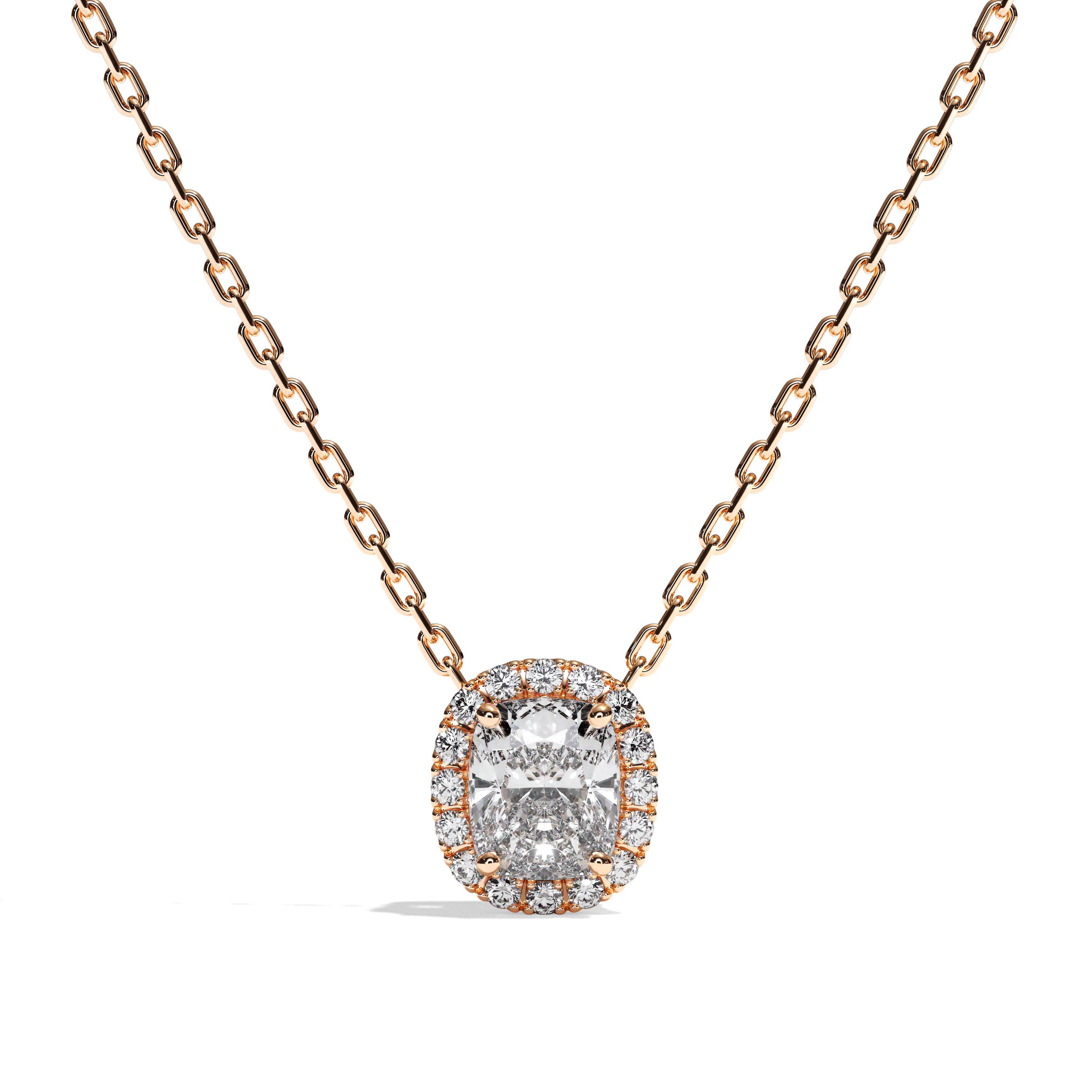 Collier Diamant Coussin - Simple Entourage - L'Impliquée