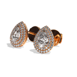 Puces Diamant Poire - Double Entourage - La Passionnante