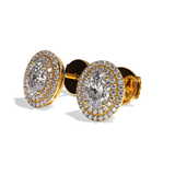 Puces Diamant Oval - Double Entourage - La Créative